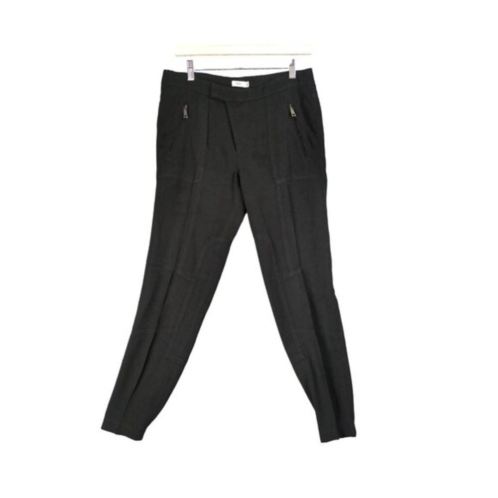 VINCE REVOLVE Patchwork Cargo Pants Womens SZ 4 Black Zip Pockets Neutral Office